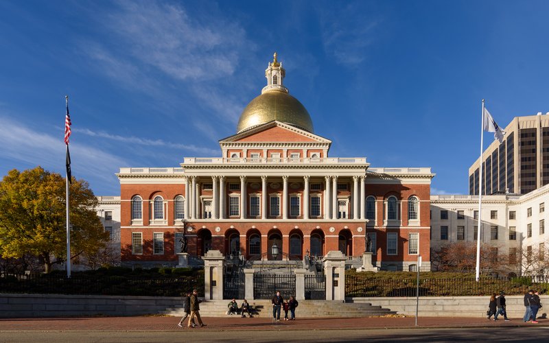 Massachusetts State House gold dome in Boston